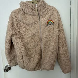 Sub_Urban Riot Zip Up Good Vibes fuzzy jacket, size small